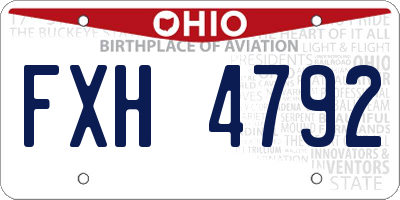 OH license plate FXH4792