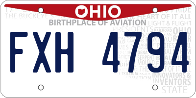 OH license plate FXH4794