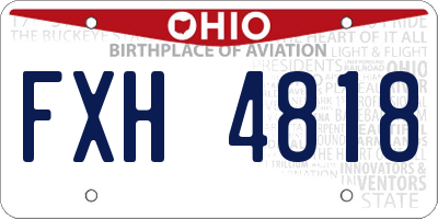 OH license plate FXH4818