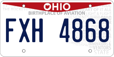 OH license plate FXH4868