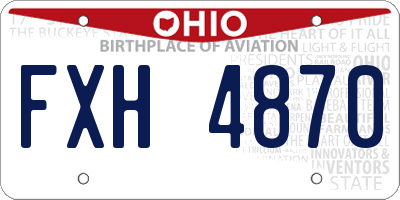 OH license plate FXH4870