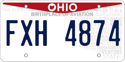 OH license plate FXH4874