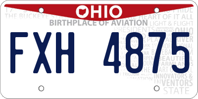 OH license plate FXH4875