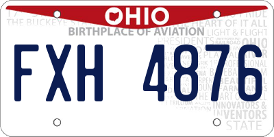 OH license plate FXH4876