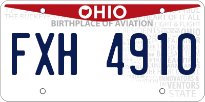 OH license plate FXH4910