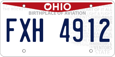 OH license plate FXH4912