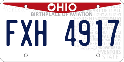 OH license plate FXH4917