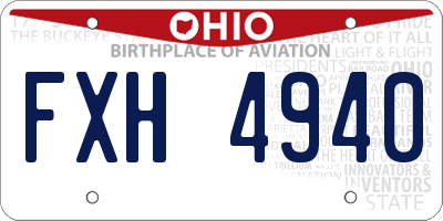 OH license plate FXH4940