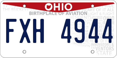 OH license plate FXH4944