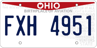 OH license plate FXH4951