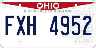 OH license plate FXH4952