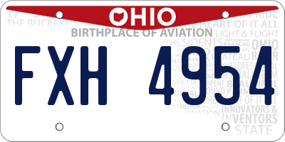 OH license plate FXH4954