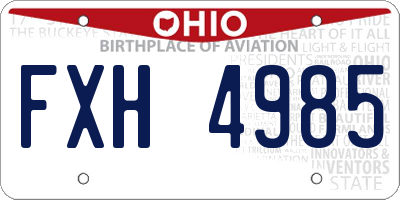 OH license plate FXH4985
