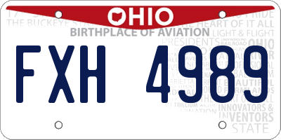 OH license plate FXH4989
