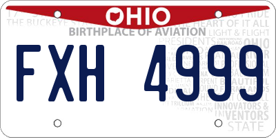 OH license plate FXH4999