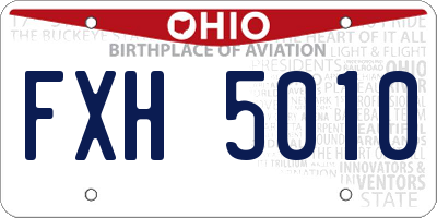 OH license plate FXH5010