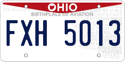 OH license plate FXH5013