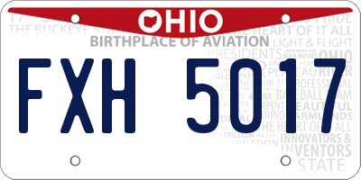 OH license plate FXH5017