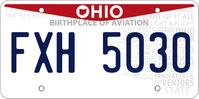 OH license plate FXH5030
