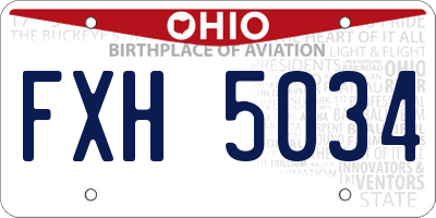 OH license plate FXH5034