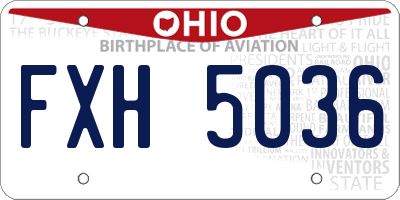 OH license plate FXH5036