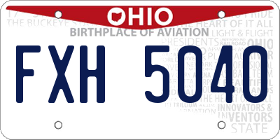 OH license plate FXH5040