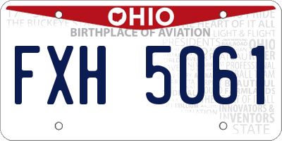 OH license plate FXH5061