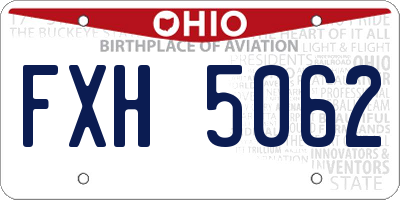 OH license plate FXH5062