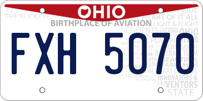 OH license plate FXH5070