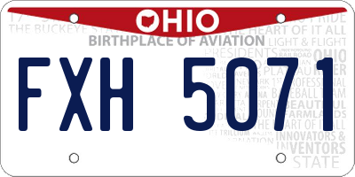 OH license plate FXH5071