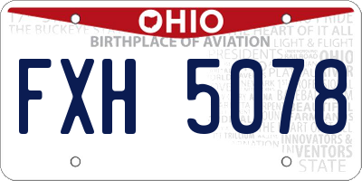 OH license plate FXH5078