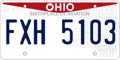 OH license plate FXH5103