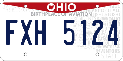 OH license plate FXH5124