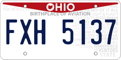 OH license plate FXH5137