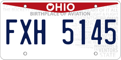 OH license plate FXH5145