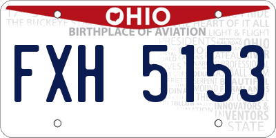 OH license plate FXH5153