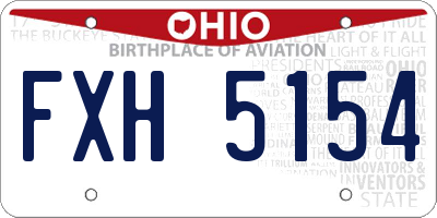 OH license plate FXH5154