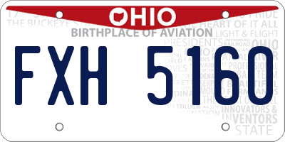 OH license plate FXH5160