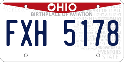 OH license plate FXH5178