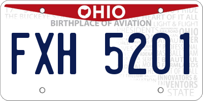 OH license plate FXH5201