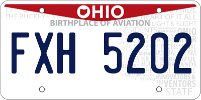 OH license plate FXH5202