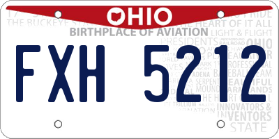 OH license plate FXH5212