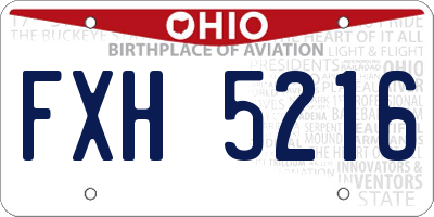 OH license plate FXH5216