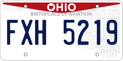 OH license plate FXH5219