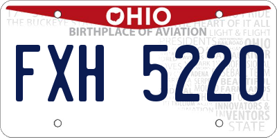 OH license plate FXH5220