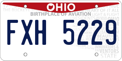 OH license plate FXH5229