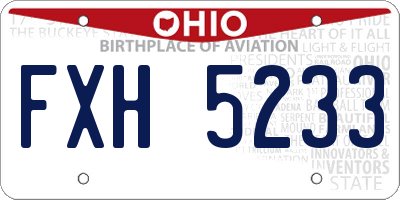 OH license plate FXH5233