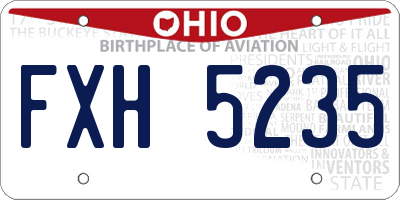 OH license plate FXH5235