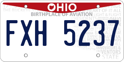 OH license plate FXH5237
