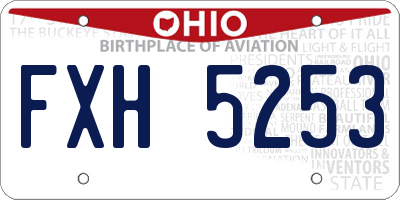 OH license plate FXH5253